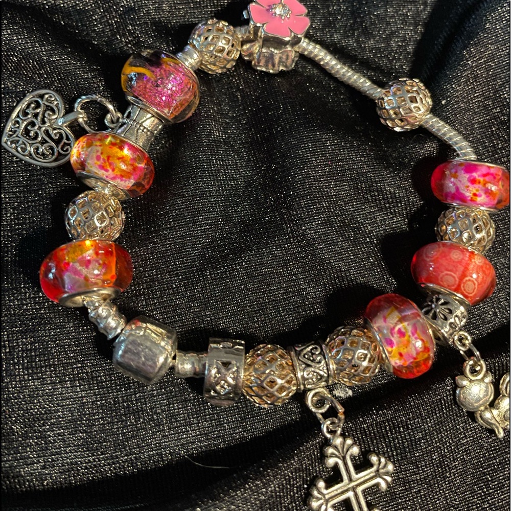 MURANO GLASS & 925 SILVER BRACELET